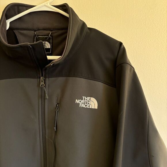 The North Face Soft Shell Jacket Mens XL Full Zip Gray and Black - Picture 1 of 7